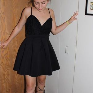 Black Fit-Flare Dress